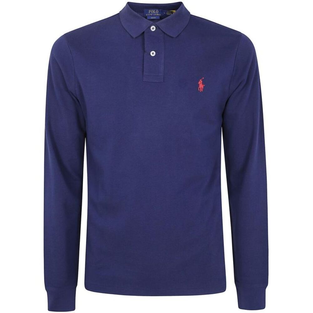 POLO RALPH LAUREN Long Sleeve Polo Shirt Men BLUE Sweaters & Cardigans